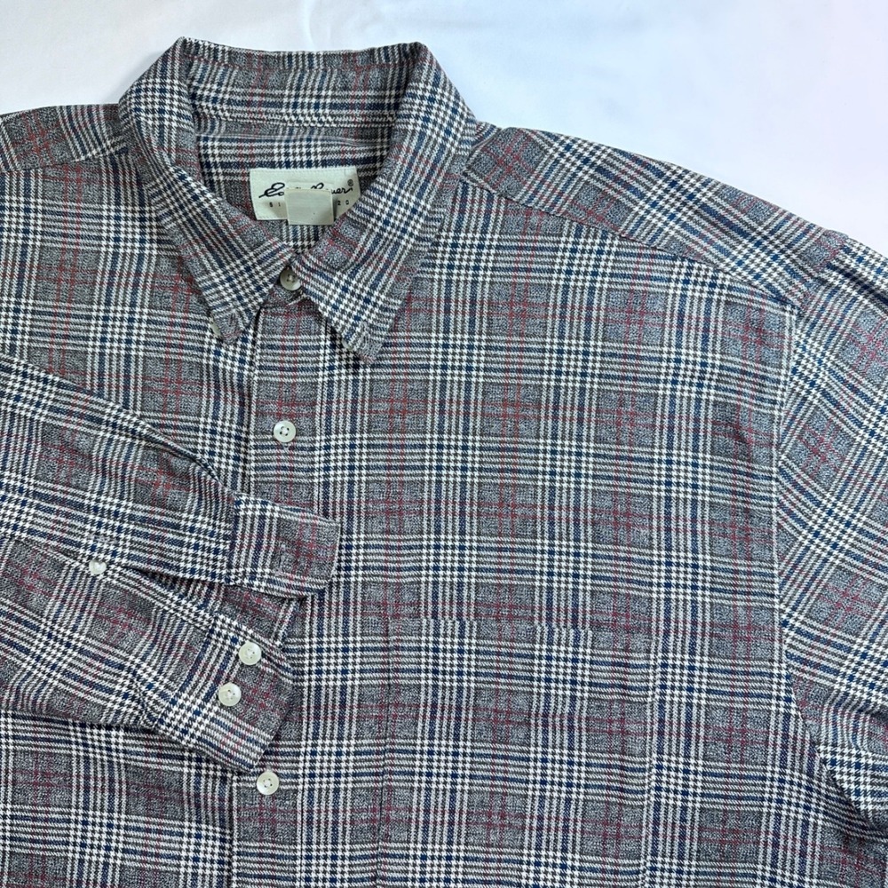 Eddie Bauer Mens XL Plaid Button Up Shirt Long‎ Sleeve Casual Flannel